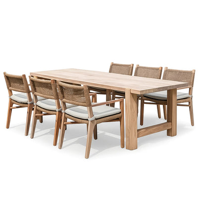 Kestrel & Loom Ridgeway 9-Piece Teak & Woven Rope Dining Set