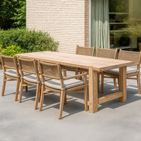 Kestrel & Loom Ridgeway 9-Piece Teak & Woven Rope Dining Set — product view 2