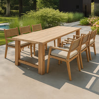Kestrel & Loom Ridgeway 9-Piece Teak & Woven Rope Dining Set — product view 3