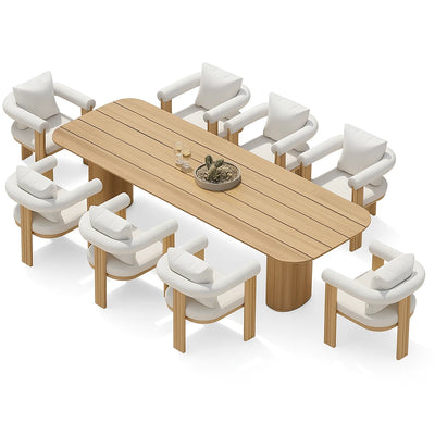 LumaVerde Solaris 9-Piece Teak Cushion Dining Set