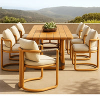 Marin & Vale Arco 9-Piece Teak Rope Outdoor Dining Set — product view 2